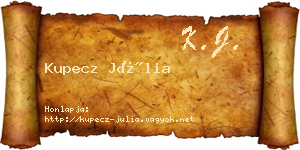 Kupecz Júlia névjegykártya