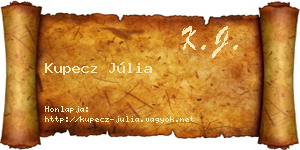 Kupecz Júlia névjegykártya