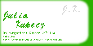 julia kupecz business card